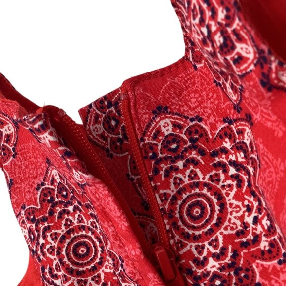 Nautica Baby Girl Handkerchief Dress 0-3M Sleeveless Red Medallion Print Cotton - Picture 5 of 15